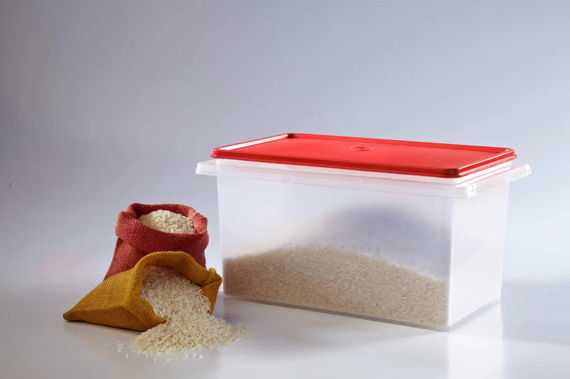Tupperware Plastic Rice Keeper, 5Kg 1+1