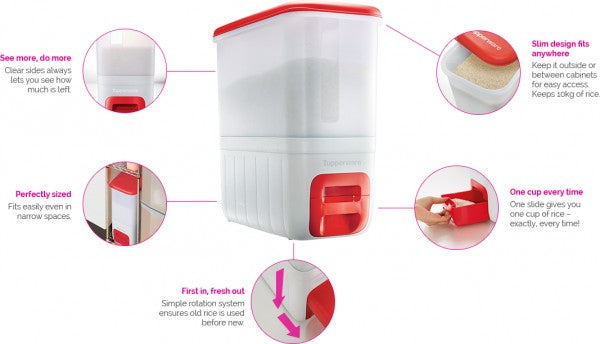 Tupperware SLIM RICE DISPENSER - 10KG