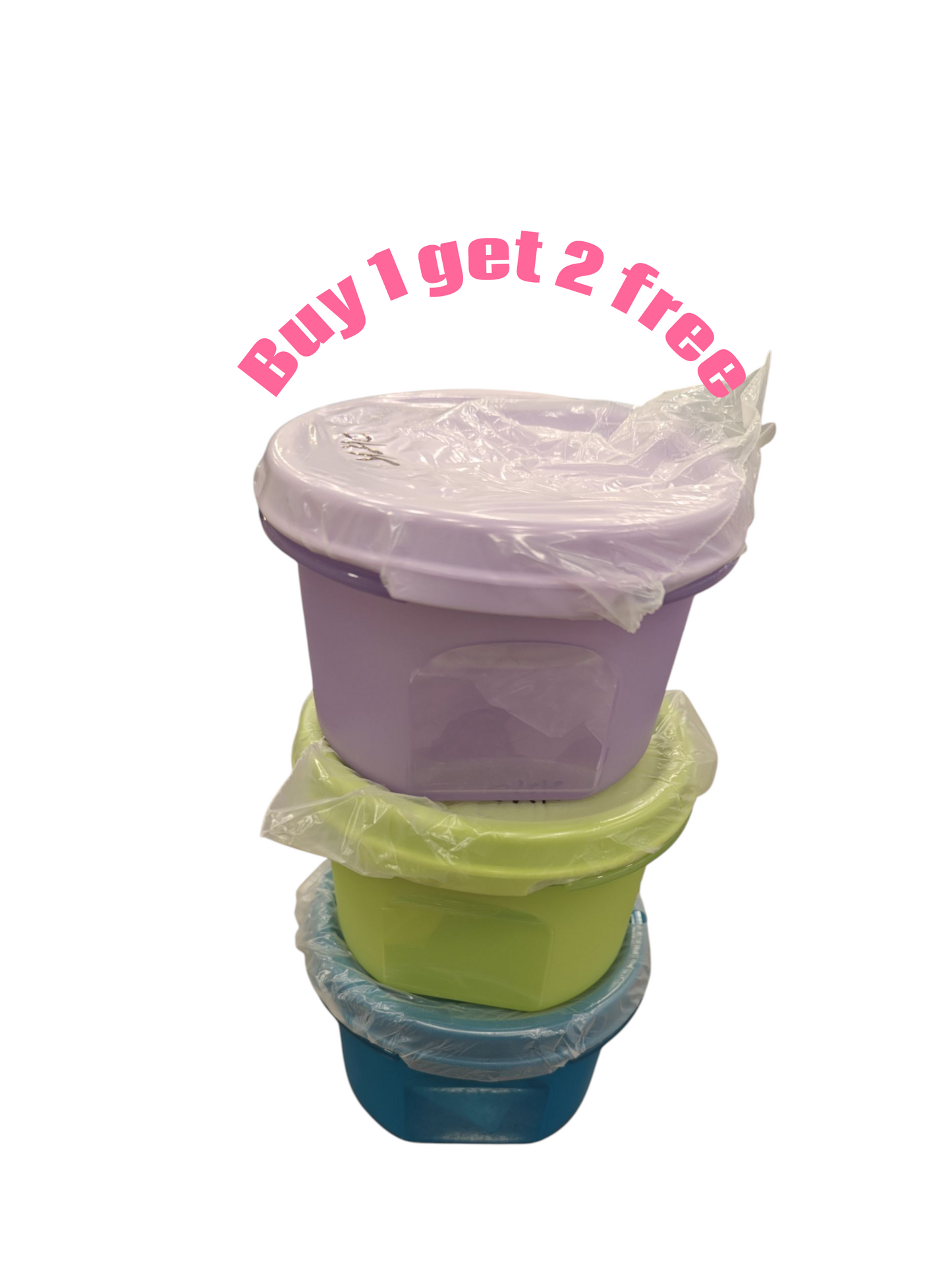Tupperware round containers 200ml, multicolour - 1+2